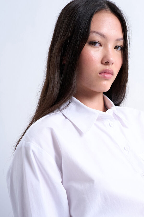 Topshop Camisa larga com corte oversized branco