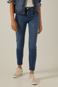 Springfield Sustainable wash slim cropped jeans steel blue
