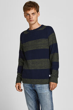 Springfield Striped knit jumper zöld