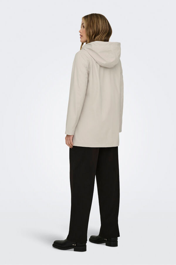 Only Hooded raincoat grey