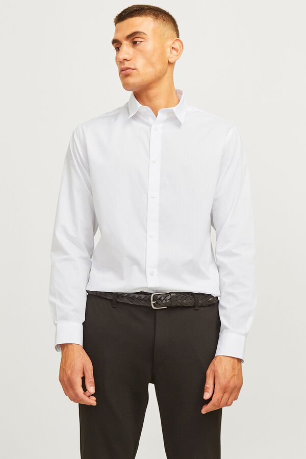 JJ REBEL Schmal geschnittenes, formelles Twill Wei&szlig;