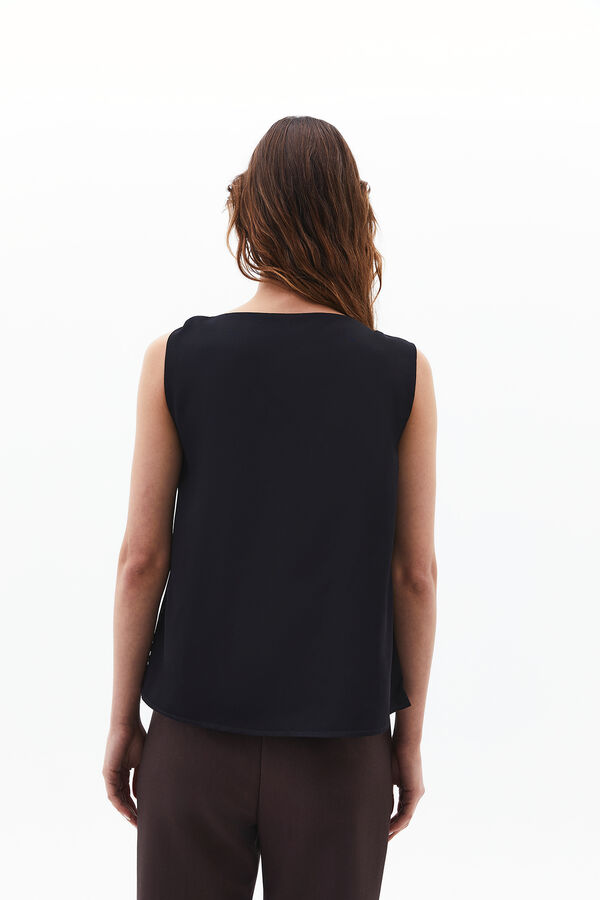 Oxxo Sleeveless bow blouse noir