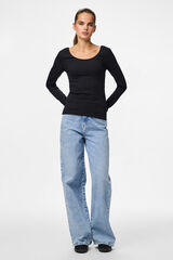 Pieces Top manga larga negro