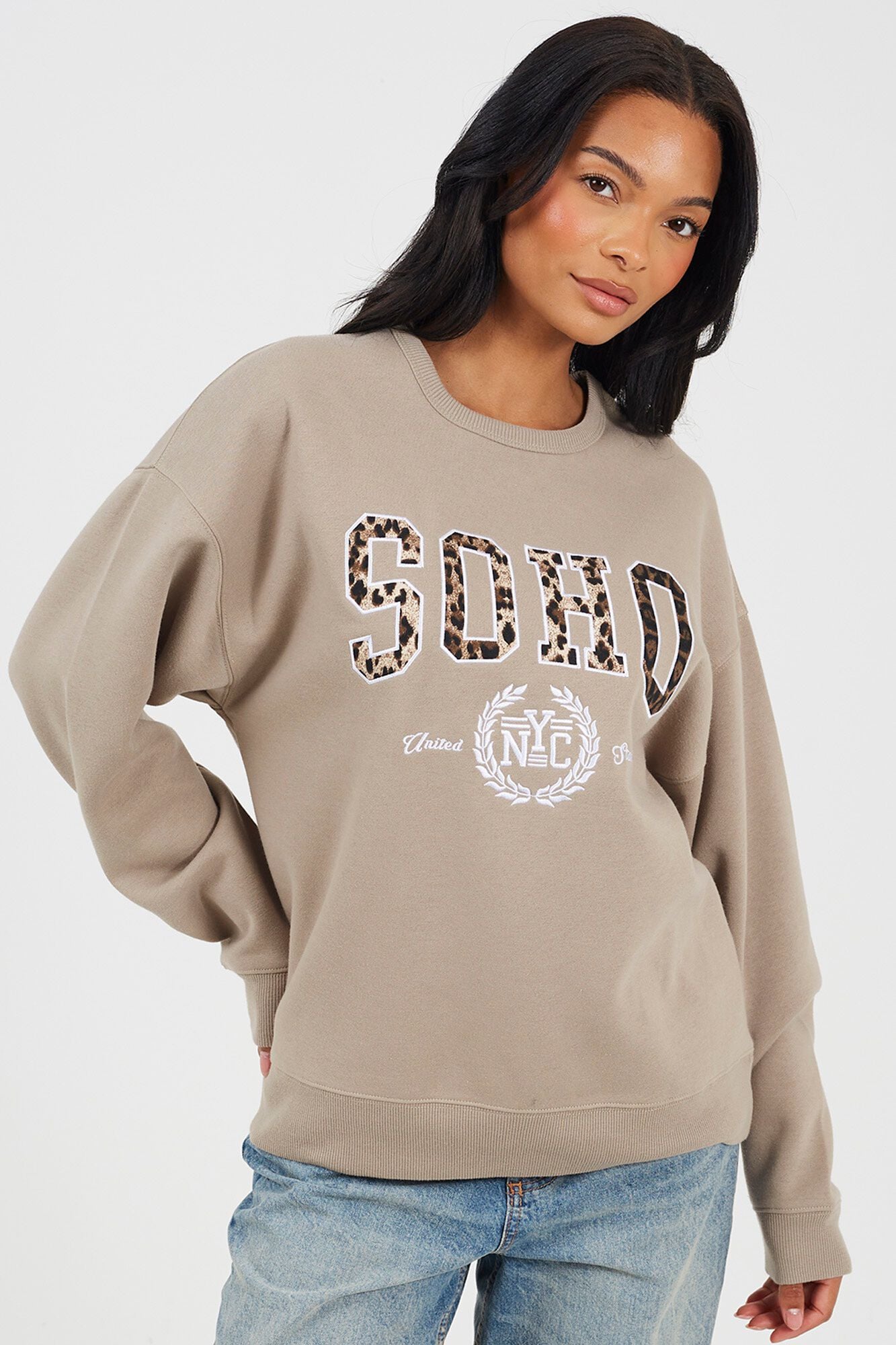 Brave Soul Sweatshirt com bordado frontal