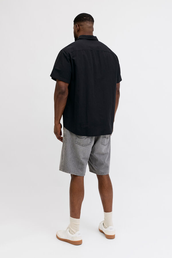 Jack & Jones PLUS Poplin short sleeve shirt black