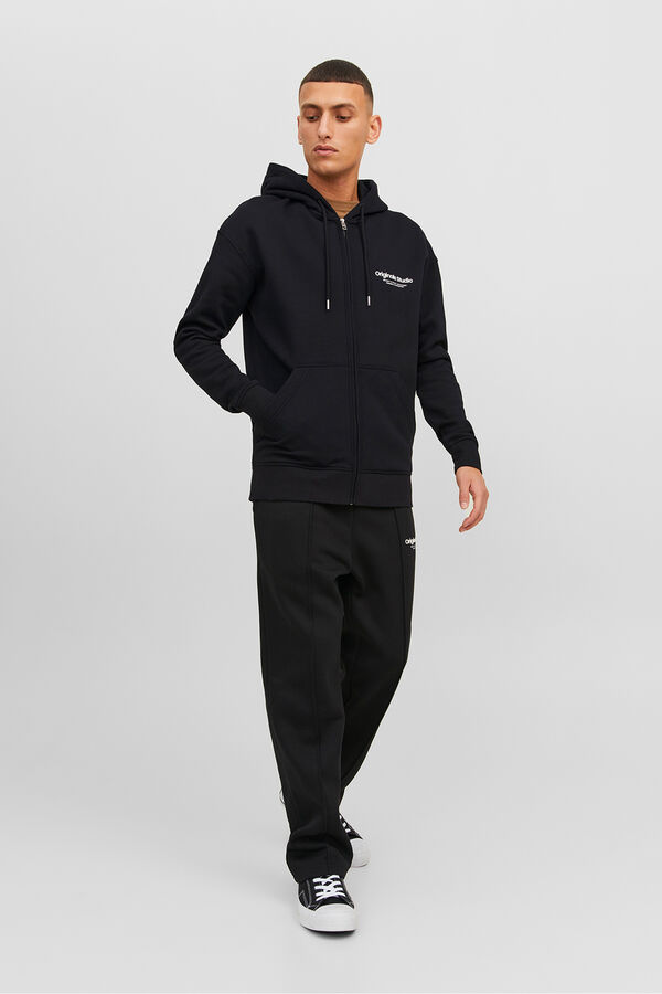 Jack & Jones Sudadera relaxed con cremallera negro