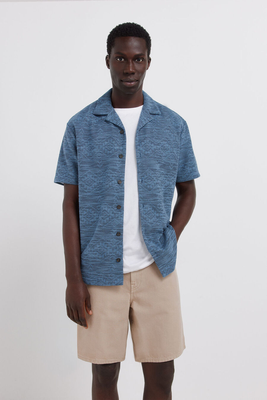 Polo camisero jacquard regular fit