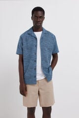 Springfield Jacquard regular fit polo shirt blue