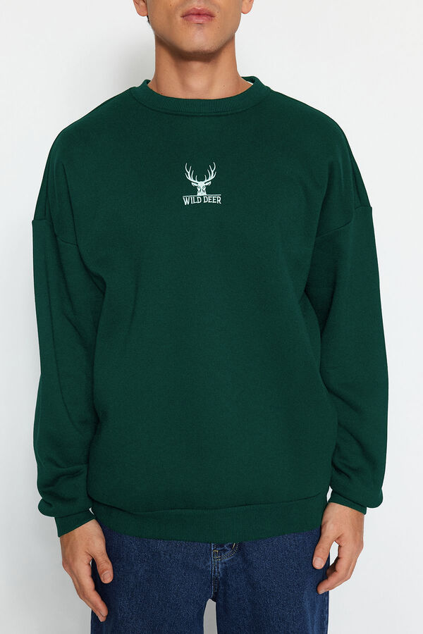 Trendyol Sweatshirt de gola redonda verde