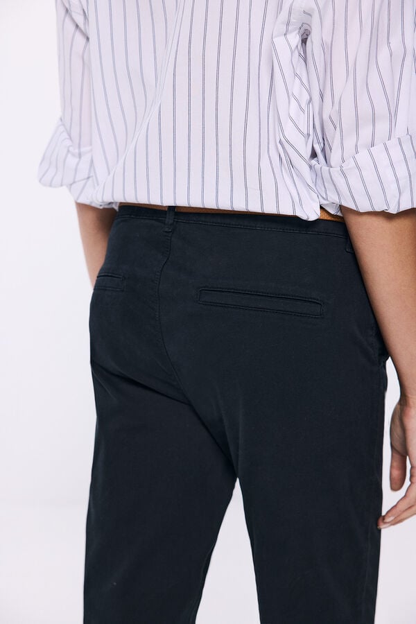 Springfield Pamučne chino hlače Crna