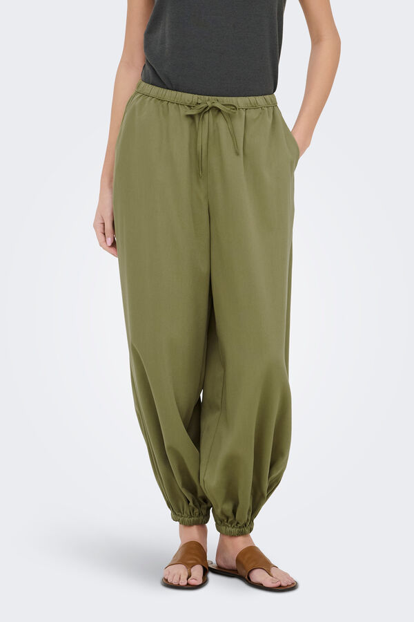 JDY Puffed long trousers nude