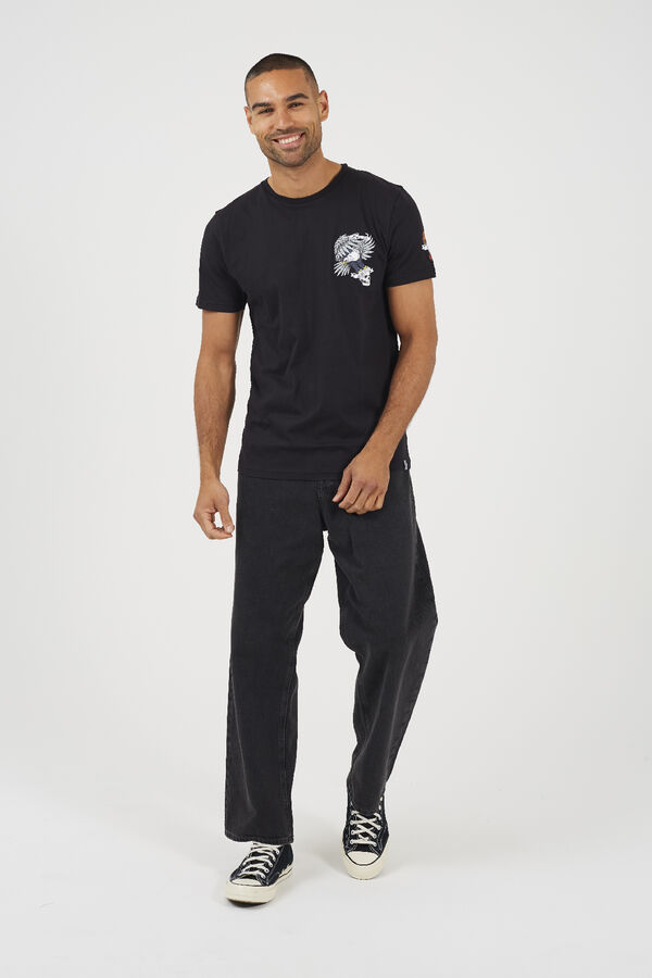 Brave Soul Printed short sleeve T-shirt Crna