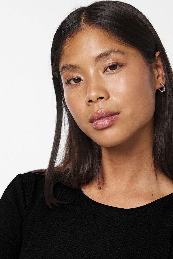 Pieces Striped long sleeve T-shirt black