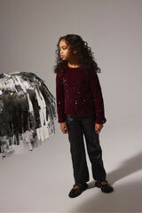 Name It Top de lentejuelas y terciopelo de niña morado/lila