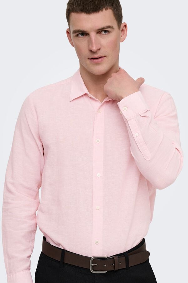 Only & Sons Camisa manga larga rosa