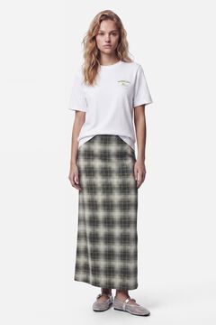 Pieces Plaid long skirt