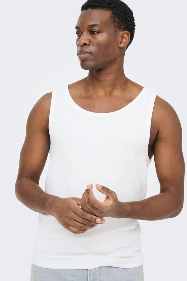 Only & Sons Sleeveless T-shirt white