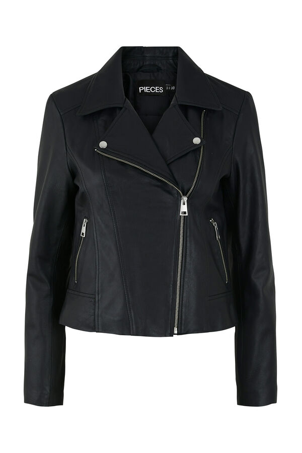 Pieces Biker leather jacket Crna