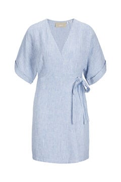 Springfield Short linen wrap dress bluish