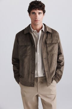 Springfield Faux suede jacket nude