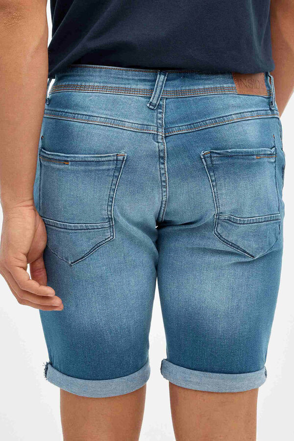 Inside Skinny denim Bermuda shorts blue