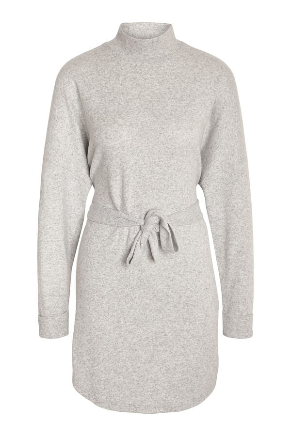 Springfield Jersey-knit dress with high neck grey
