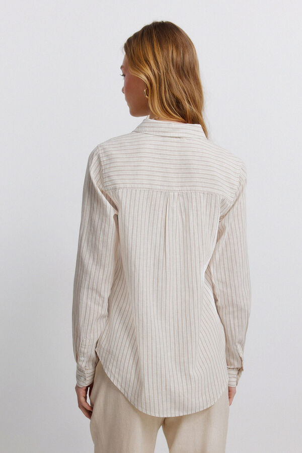 Springfield Basic linen-effect shirt nude