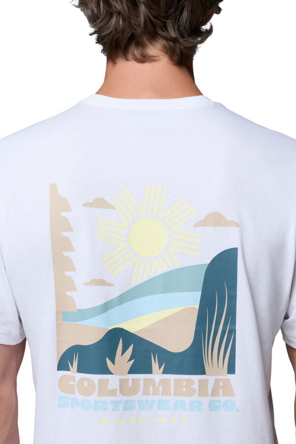 Columbia T-shirt com estampado de natureza nas costas branco