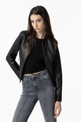 Springfield Faux leather jacket crna