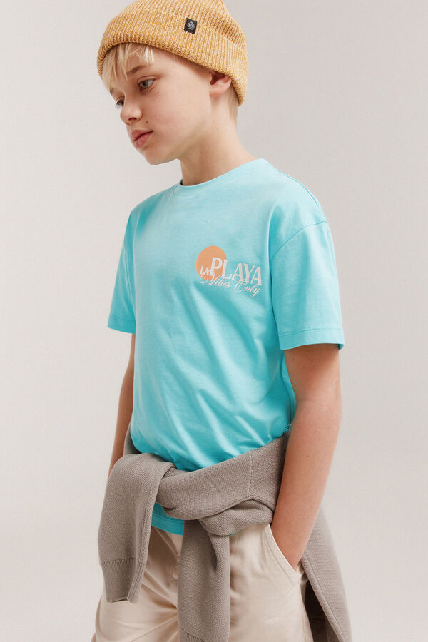 Springfield Kids Dečija majica kratkih rukava za plažu Crna