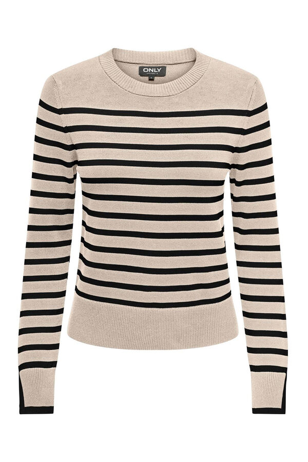 Only Pullover Streifen Wei&szlig;