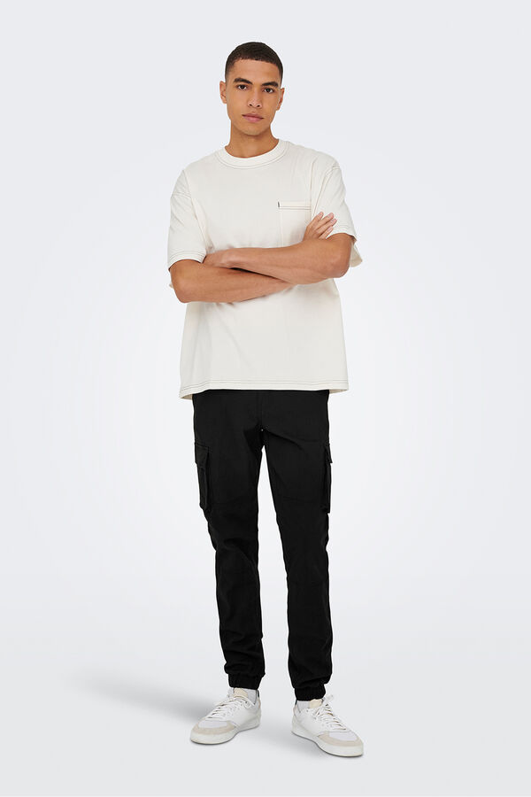 Only & Sons Long cargo trousers black