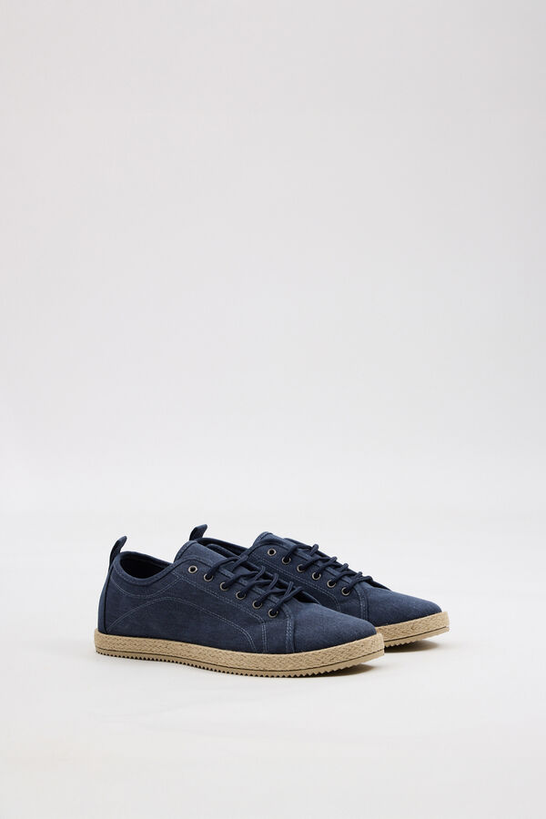 Inside Schn&uuml;r-Leinenschuhe Blau