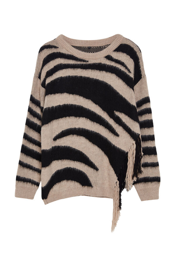Trendyol Camisola fina de malha com gola redonda bege