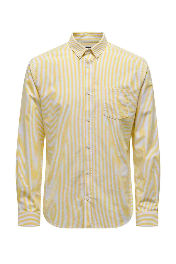 Springfield Long-sleeved striped Oxford shirt Žuta