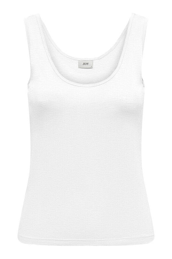 JDY Camiseta de b&aacute;sica de tirantes blanco