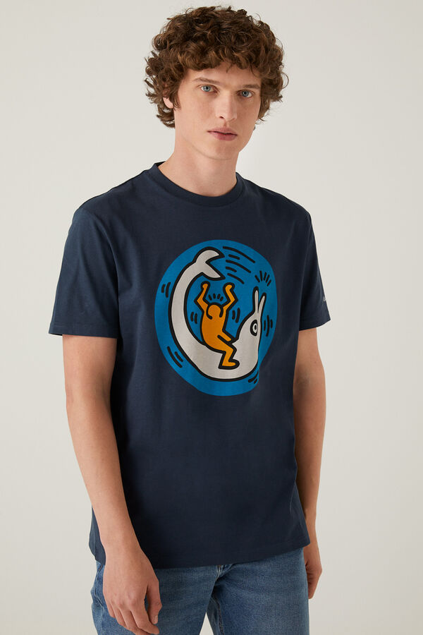 Springfield T-shirt Keith Haring azulado