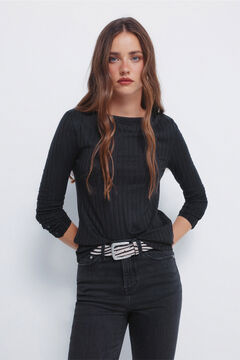 Springfield Ribbed boat neckline T-shirt