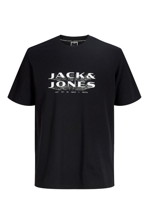 Jack & Jones Baumwoll-Kurzarm-Shirt Schwarz