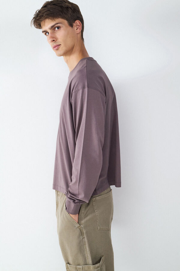 Balmohk long sleeve boxy t-shirt grey