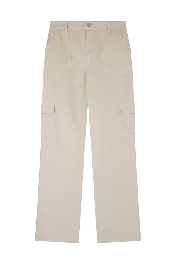 Springfield Pantalón cargo pana beige