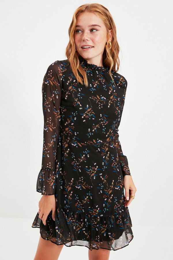 Trendyol Short high neck dress black