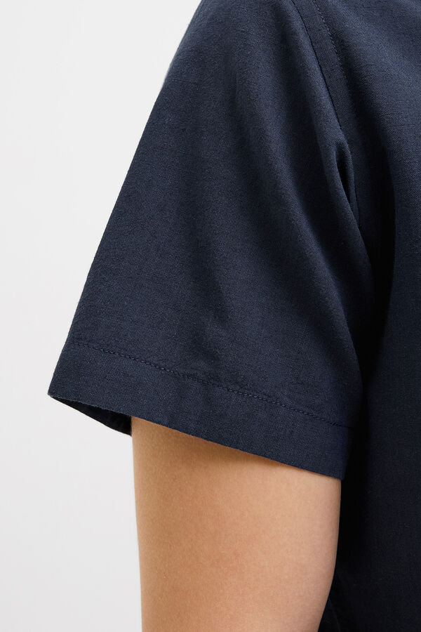 JJ REBEL Linen comfort fit shirt blue