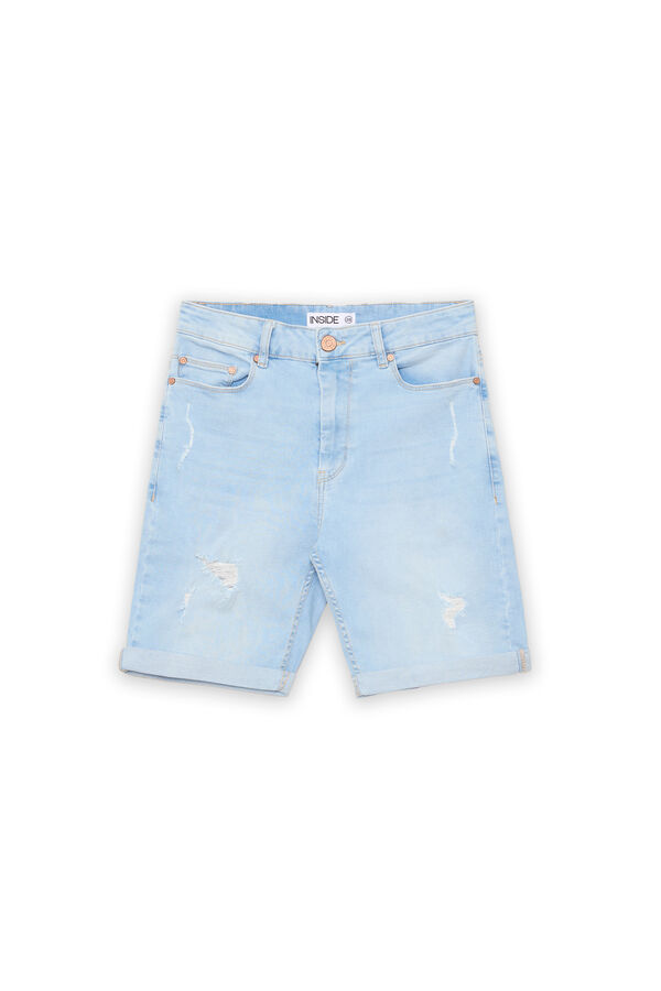 Springfield Skinny Denim Bermuda Shorts blue