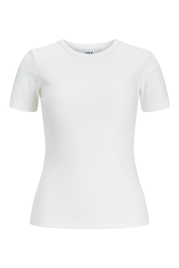 Jack & Jones Girl Fitted ribbed T-shirt white