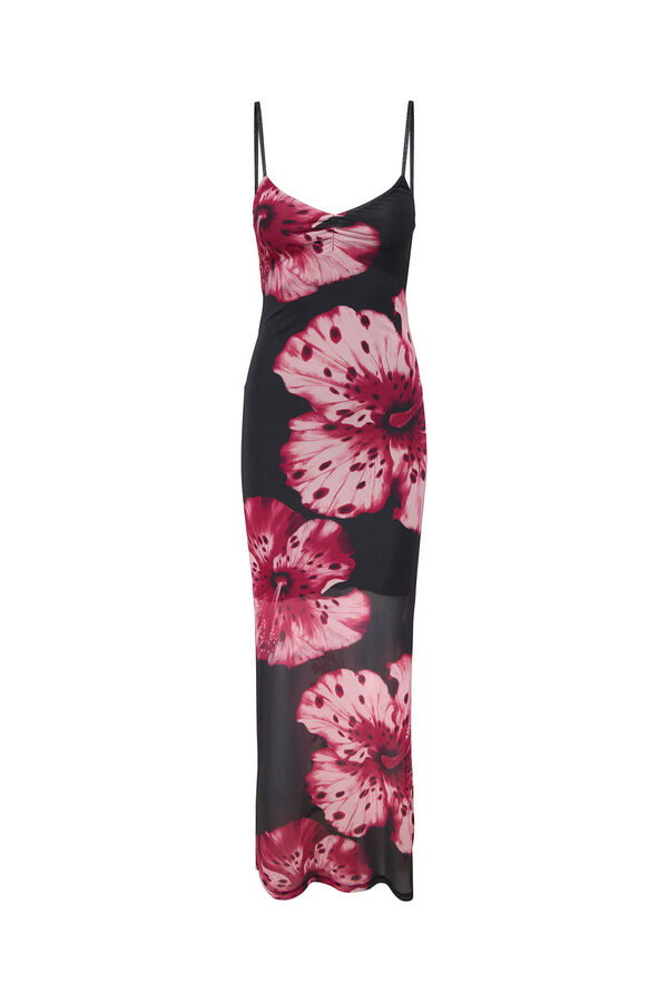 Only Vestido largo estampado floral negro