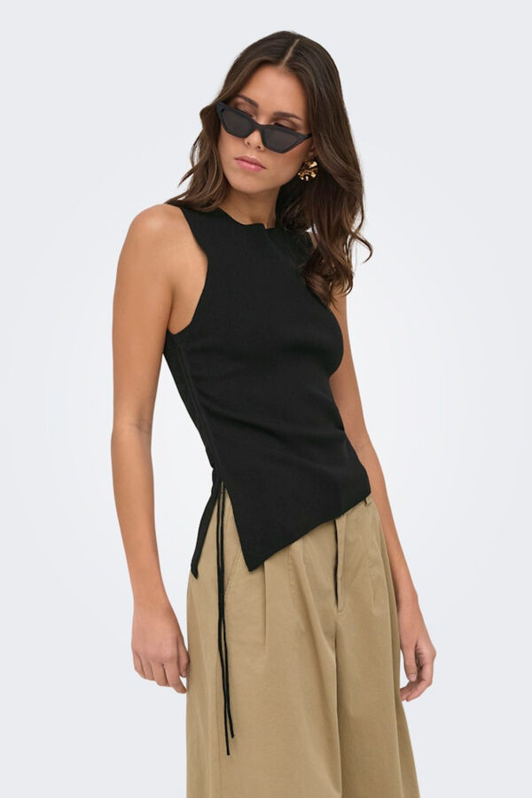 Only Top de punto lazo negro