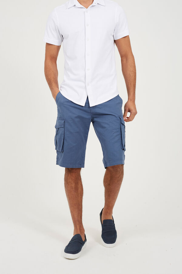 Brave Soul Short cargo con siete bolsillos azul