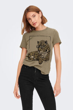 Springfield Front motif short-sleeved T-shirt brown