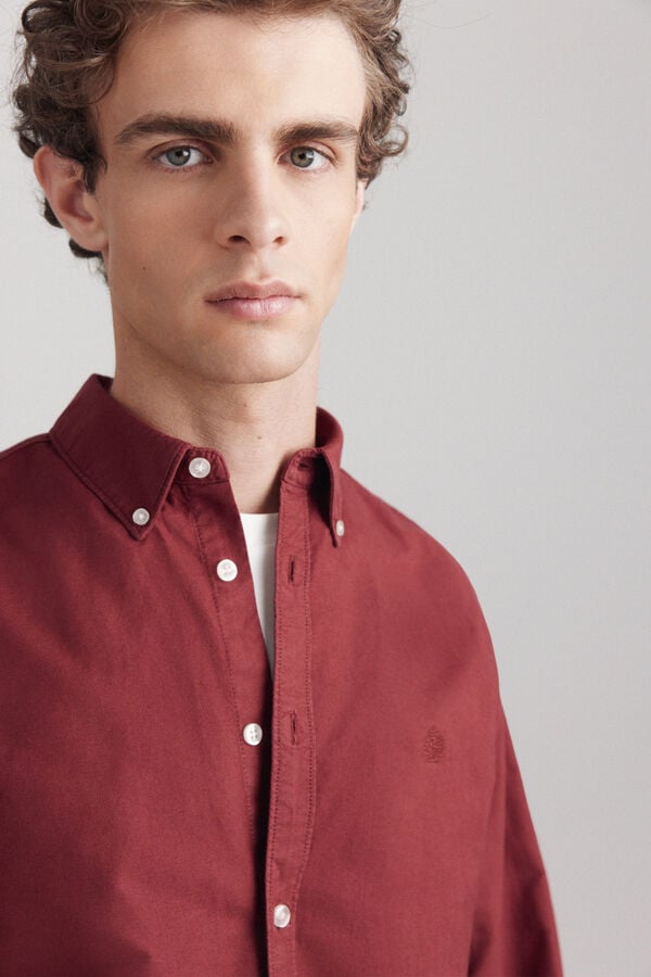 Springfield Chemise oxford teinte en pi&egrave;ce rouge
